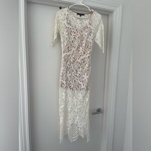 For love and lemons white lace long dress